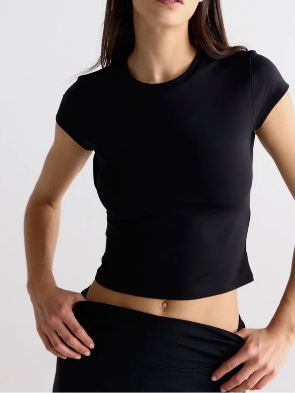 NWT Adanola Ultimate Cap Sleeve Top in Black size L